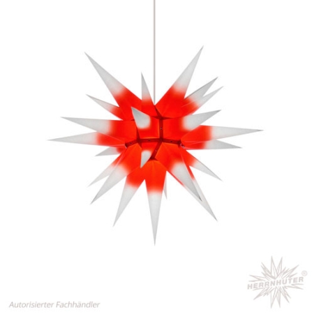 Stern i6, weiß mit rotem Kern, 60 cm